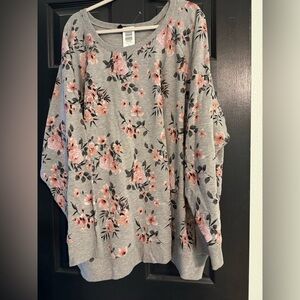 Floral Gray and Pink Sweatshirt